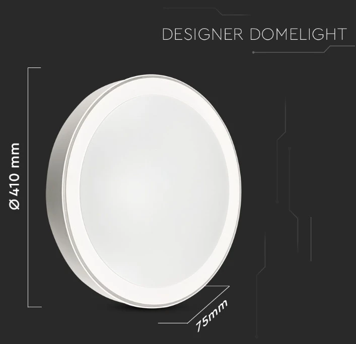 Sieninis šviestuvas V-tac 40W LED paviršinis šviestuvas, dimeriuojamas pulteliu, baltas