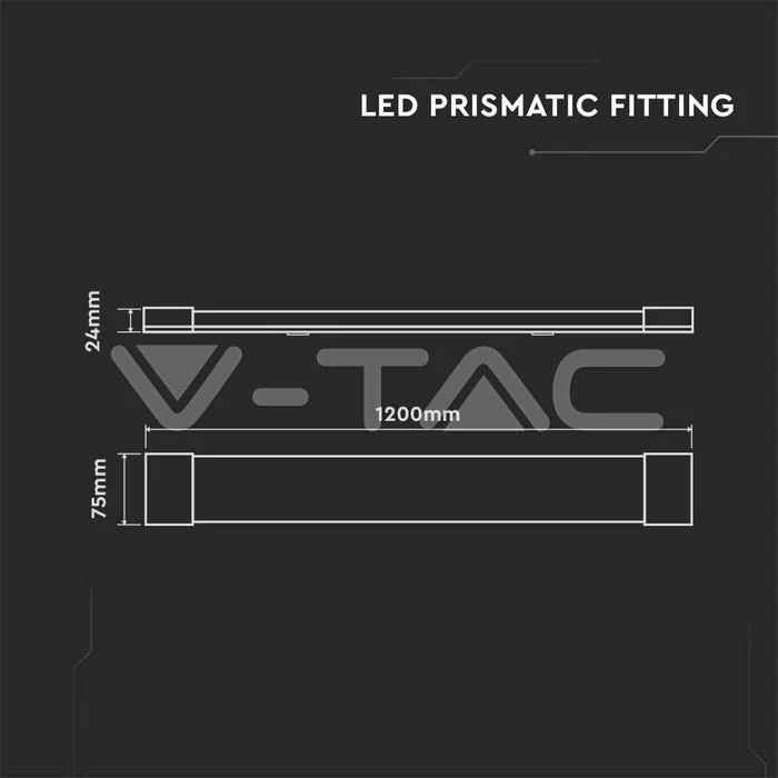 Lubinis šviestuvas 40W linijinis šviestuvas V-TAC, baltas, 6500K, 120cm, SAMSUNG LED chip