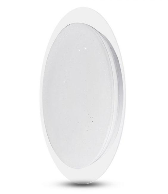 Lubinis šviestuvas V-tac 40W paviršinis šviestuvas, 3in1, dimeriuojamas pulteliu, baltas, su žvaigždėtu dangteliu