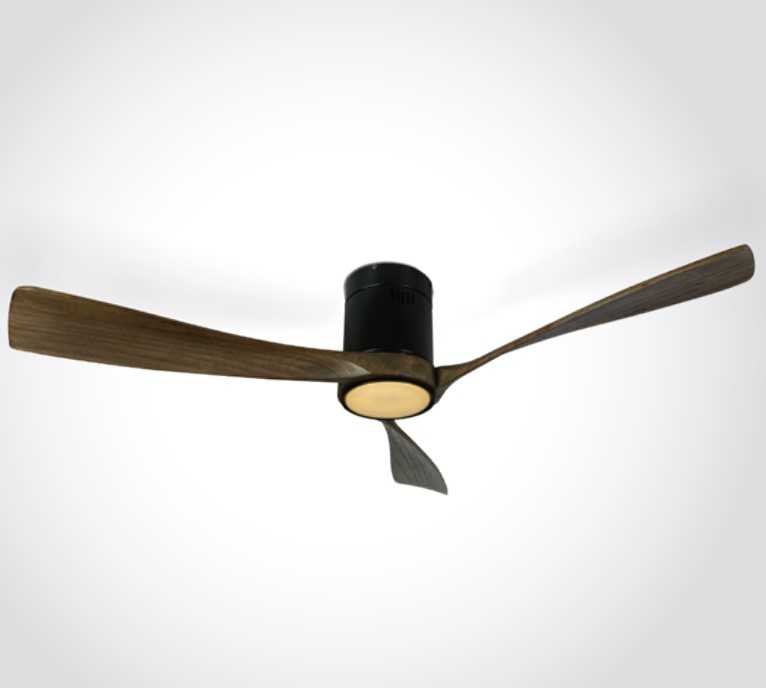 Lubinis šviestuvas 40W ventiliatorius su dimeriuojamu 22W LED šviestuvu, juodas/tamsaus medžio sp., 3000/4000/5500K, 6314DC/B/V