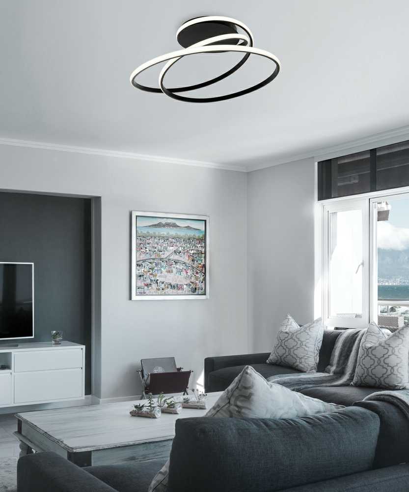 41W LED paviršinis lubinis šviestuvas MILY, juodas, 3000K, 4301501