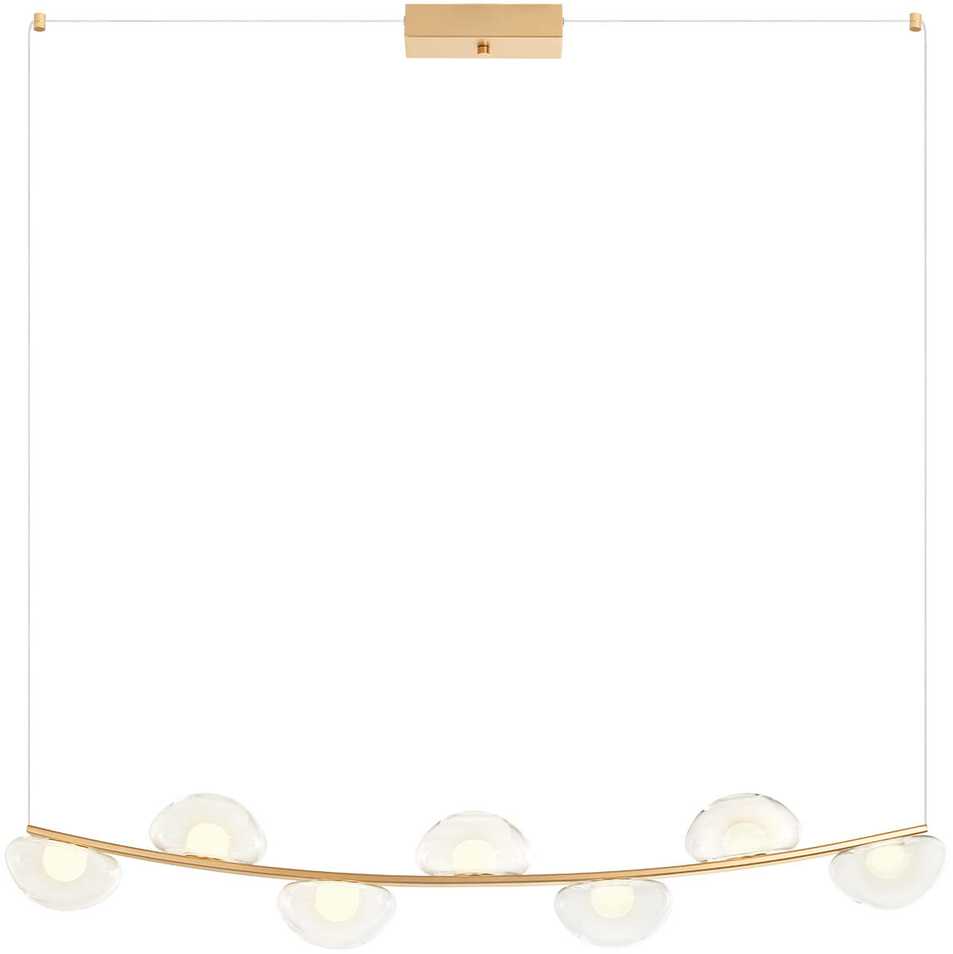 42,7W LED pakabinamas šviestuvas SINCLAIR, matinės aukso sp./skaidrus, 3000K, dimeriuojamas, 01-3245