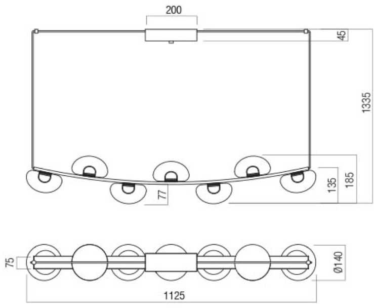 42,7W LED pakabinamas šviestuvas SINCLAIR, juodas, 3000K, dimeriuojamas, 01-3246