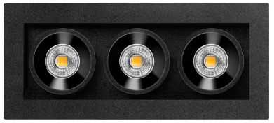 4,2W LED įleidžiamas šviestuvas Juodas FOSTER MICRO, juodas, 3000K