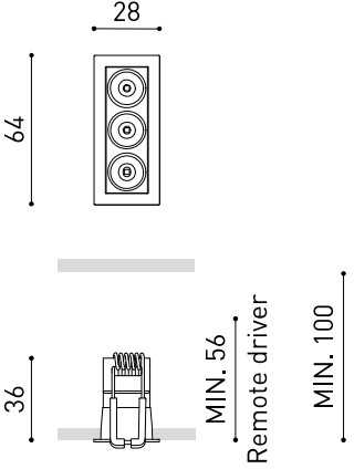 4,2W LED įleidžiamas šviestuvas Juodas FOSTER MICRO, juodas, 3000K