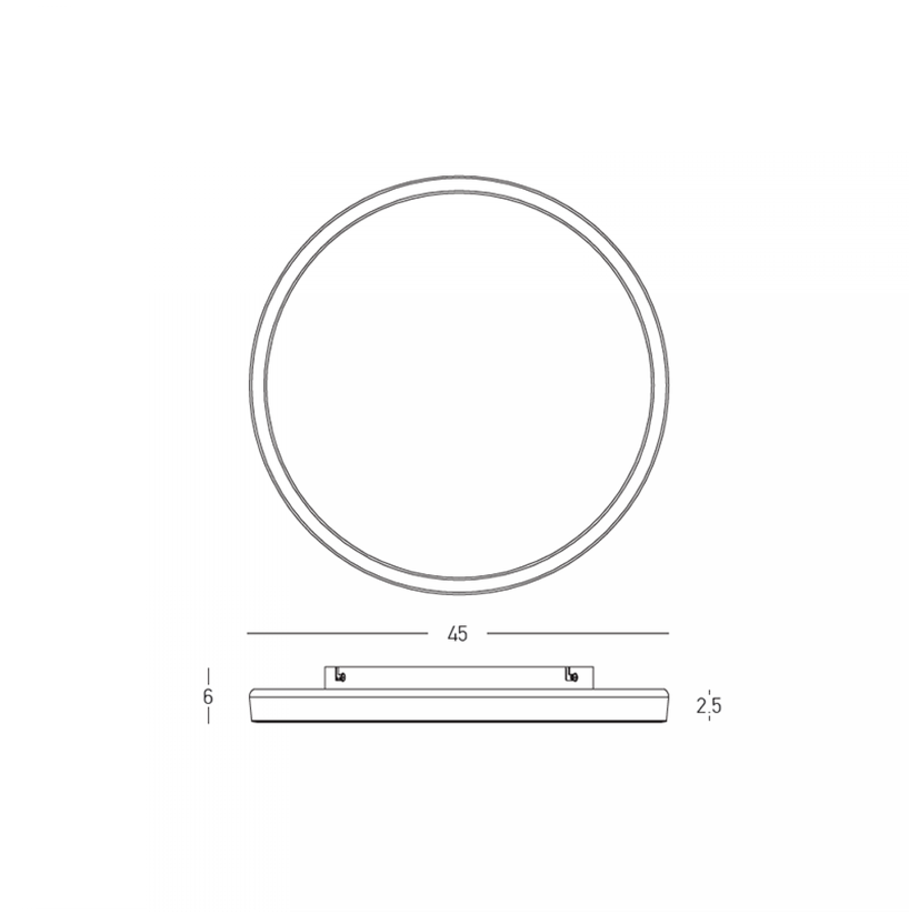 42W LED lubinis šviestuvas, baltas, 2700/3200/4000K, DALI, 45cm, 25197