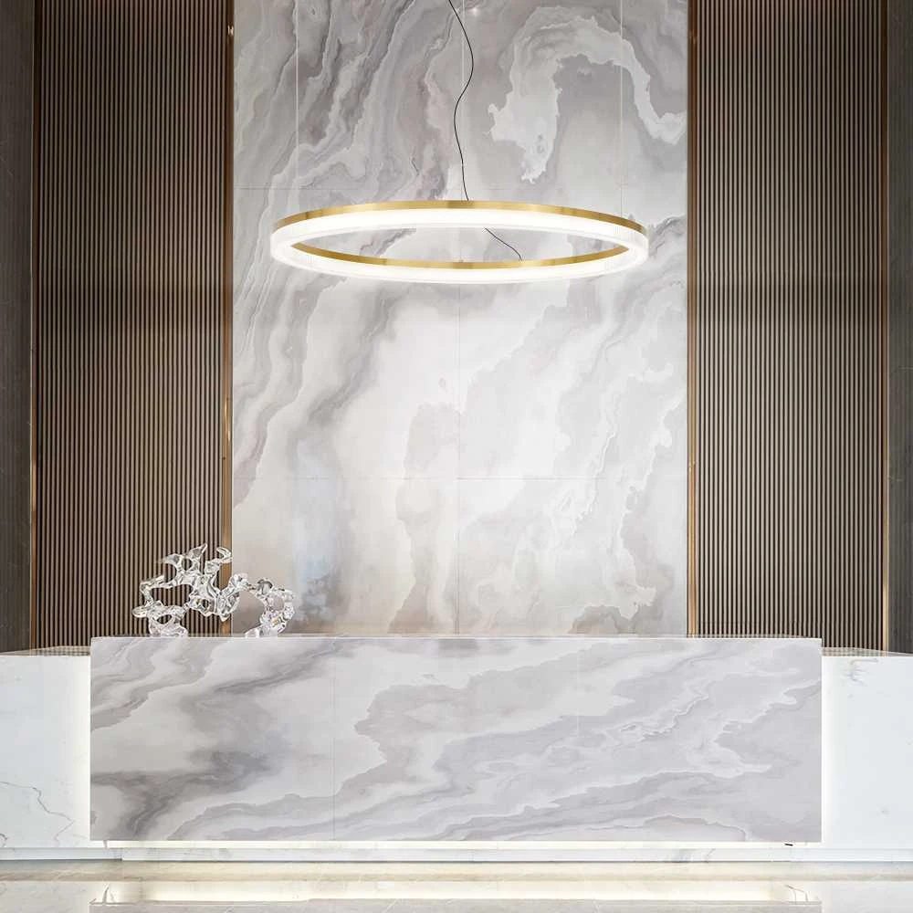 Ideal Lux 42W LED pakabinamas šviestuvas CROWN, žalvario sp., 3000K, 314921