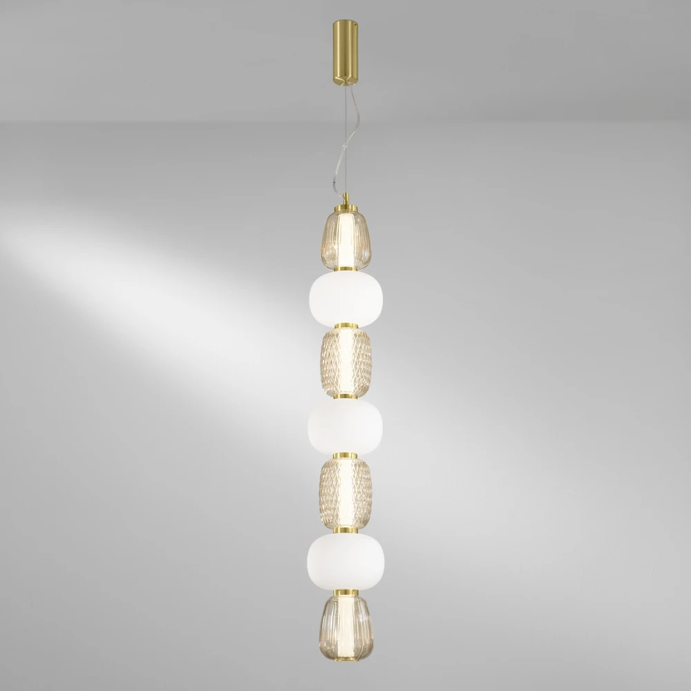 42W LED pakabinamas šviestuvas TOTEM, aukso sp., 3000K