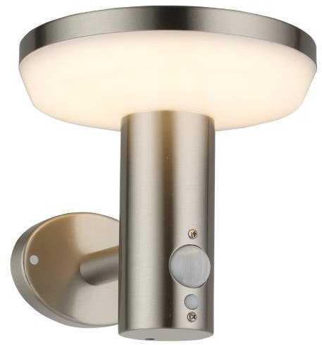 4.4W LED fasado šviestuvas OPTONICA, plieno sp., 3000K, su saulės baterija ir judesio davikliu