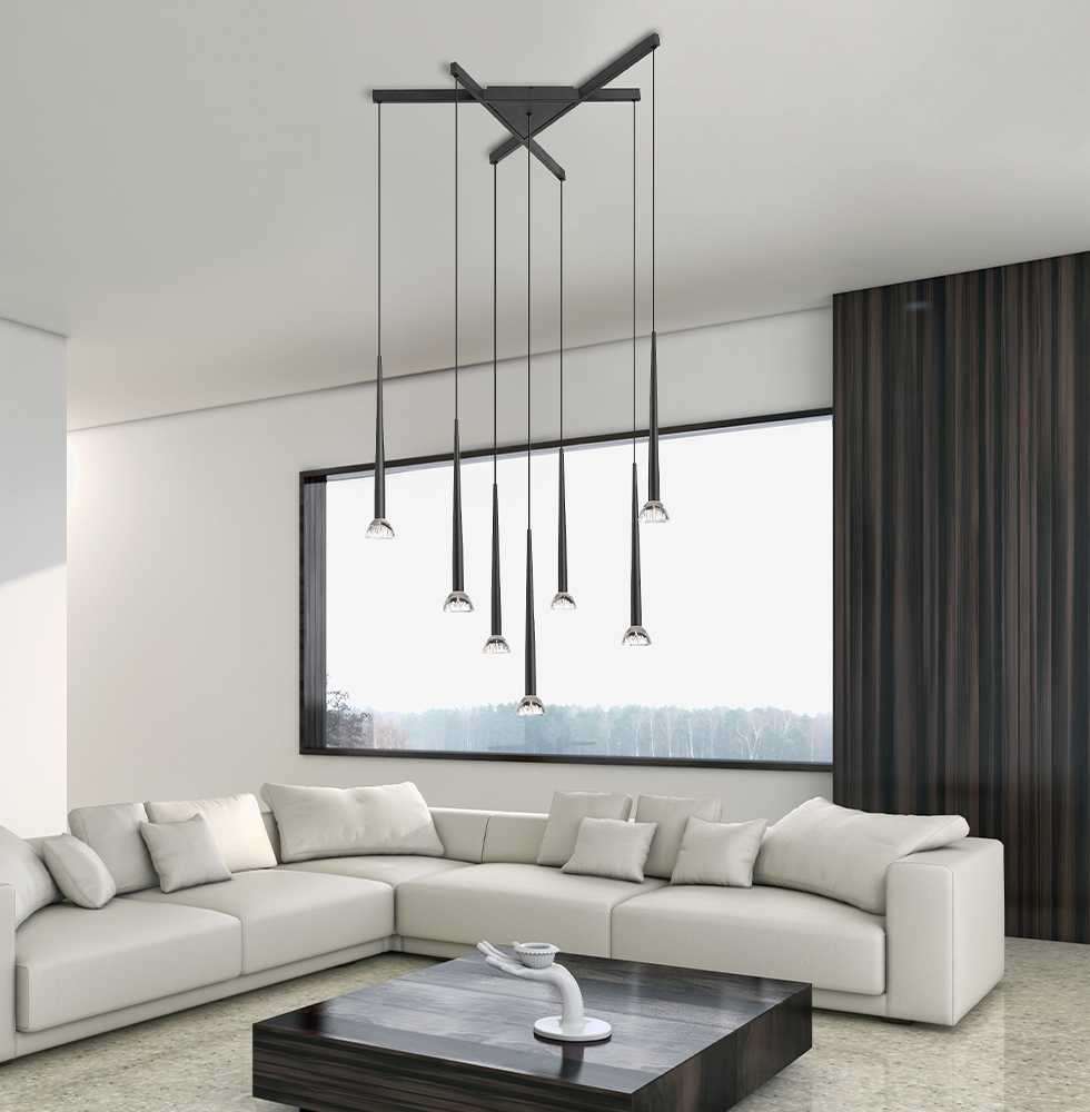 44W LED pakabinamas šviestuvas RINA, juodu korpusu, 3000K, 4325400