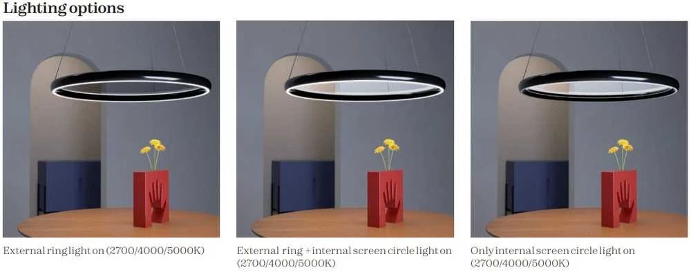 45+45W LED pakabinamas šviestuvas VANCE, smėlio sp., 3000/4000/5000K, dimeriuojamas, 01-3739