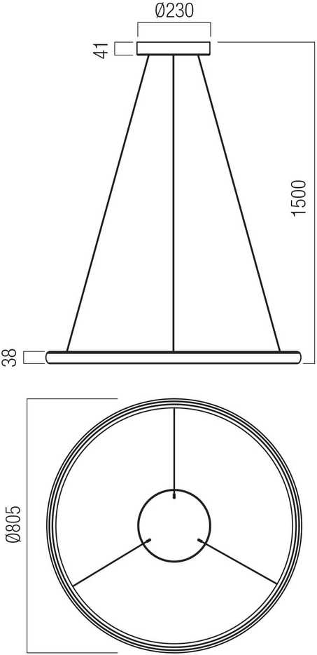 45W + 45W LED pakabinamas šviestuvas VANCE, blizgios baltos sp., dimeriuojamas, 2700/4000/5000K, 01-3939
