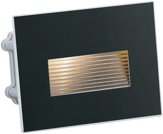 4,5W LED įleidžiamo montavimo sieninis šviestuvas SOLIS, blizgios juodos sp., 2700/3000/4000K, IP65, E4039070NB