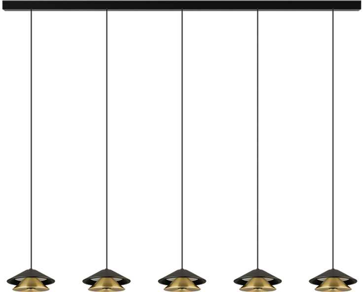 45W LED pakabinamas šviestuvas, juodos/aukso sp., 3000K, 25452