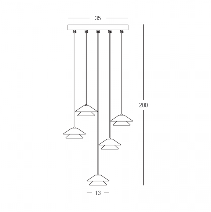 45W LED pakabinamas šviestuvas, juodos/aukso sp., 3000K, 25453