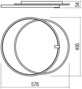 45W LED paviršinis lubinis šviestuvas ARP, juodas, 3000K