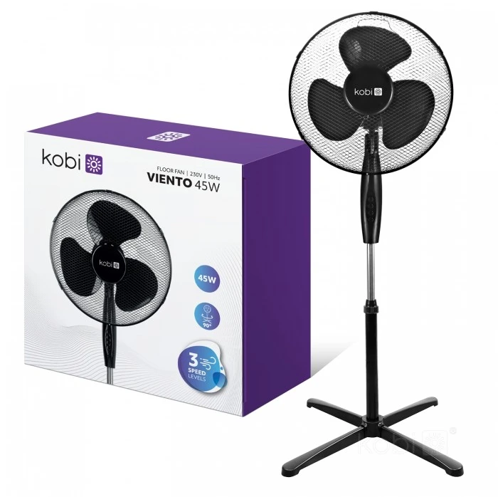 45W pastatomas ventiliatorius VIENTO, juodas