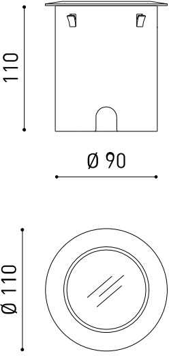 4,6W LED įleidžiamas į žemę lauko šviestuvas DARK M, plieno sp., 3000K, IP67, 38º