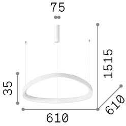 47W LED pakabinamas šviestuvas GEMINI, juodas, 2700K, 341569