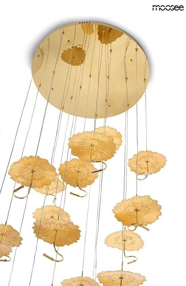 47W LED pakabinamas šviestuvas LEAFS DISC, aukso sp., 3000K