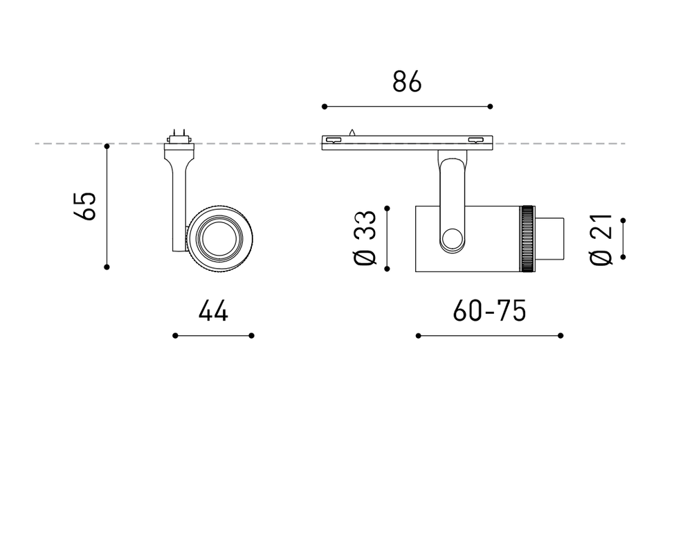4,7W šviestuvas į magnetines sistemas PLUS MICRO, 24V, juodas, 2700K