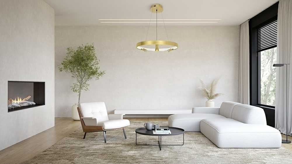 48,3W LED pakabinamas šviestuvas CIRCLE SPOT 60, aukso sp., 3000K