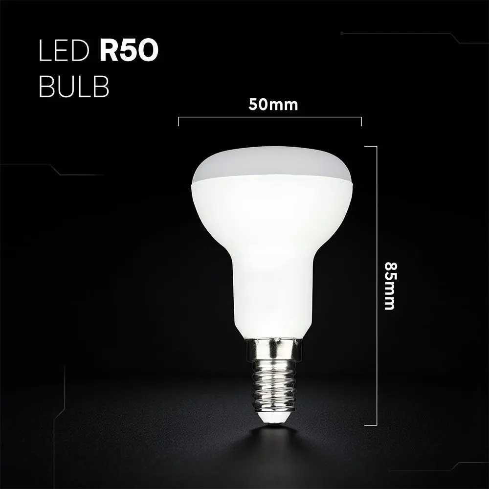 4,8W LED lemputė E14, R50, 3000K, 120°, CREE LED chip