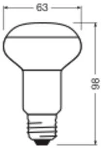 Osram 4,8W LED lemputė, E27, 2700K