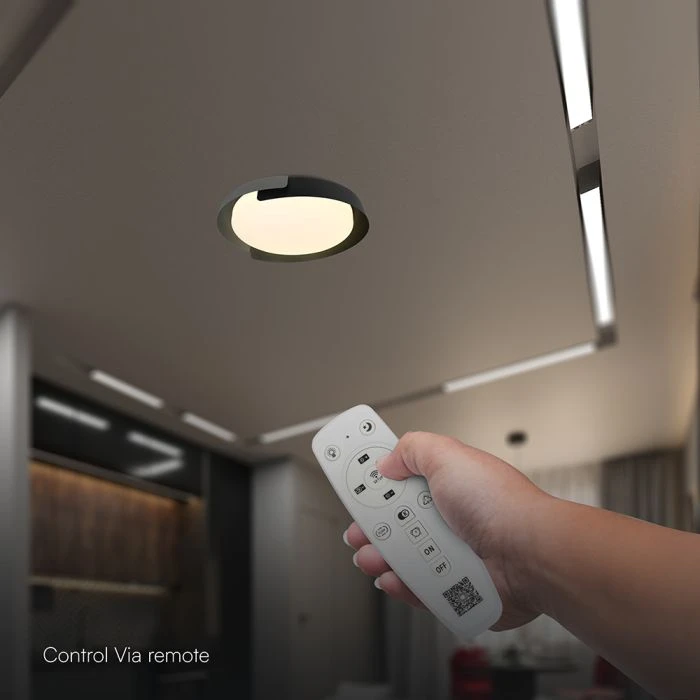 48W LED lubinis šviestuvas, juodos/pilkos sp., 3000/4000/6000K, dimeriuojamas