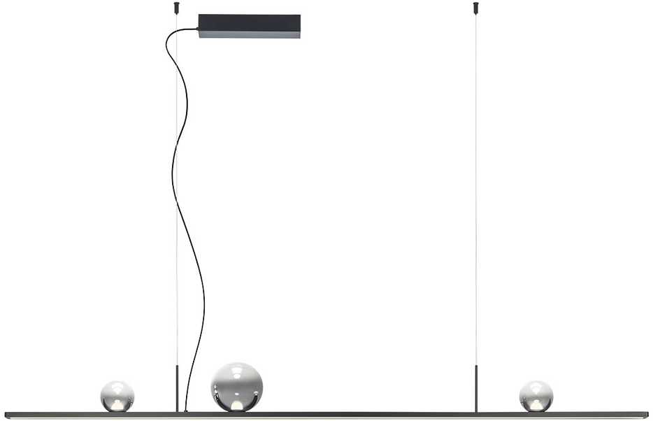 48W LED pakabinamas šviestuvas DUNE, juodu korpusu/dūmų sp. stiklas, 3000K, dimeriuojamas, 01-4302