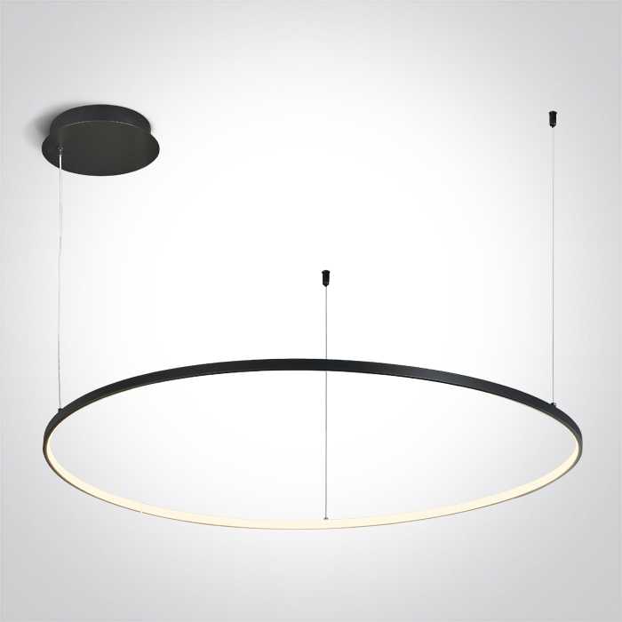 48W LED pakabinamas šviestuvas, juodas, 3000K, 100cm, dimeriuojamas, 63150/B/W