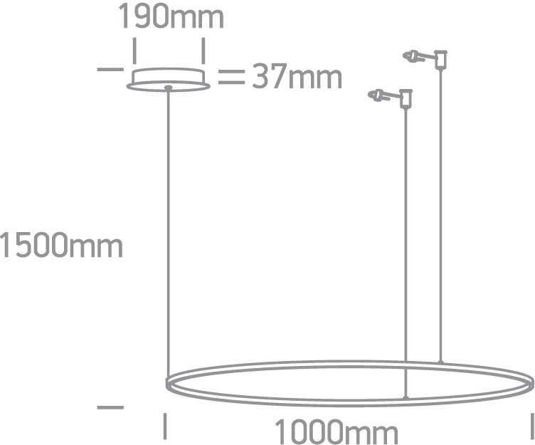 48W LED pakabinamas šviestuvas, juodas, 3000K, 100cm, dimeriuojamas, 63150/B/W