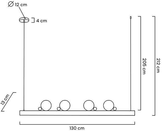 48W LED pakabinamas šviestuvas LINEAL, 4xG4, juodas, 3000K, parduodamas su lemputėmis