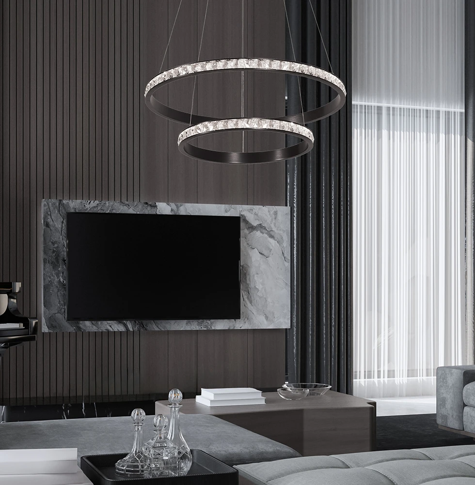 48W LED pakabinamas šviestuvas ORIANA, juodas, 3000K, 4323700