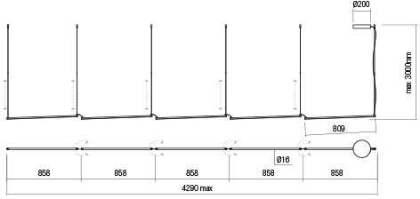 48W LED pakabinamas šviestuvas STICK, matinės žalvario sp., 3000K, dimeriuojamas, 01-2800