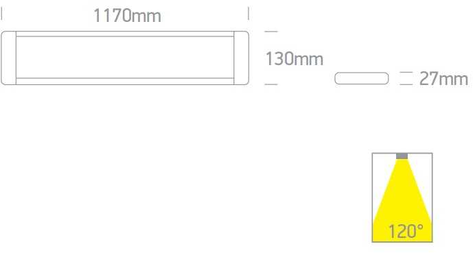 48W LED paviršinis linijinis šviestuvas, baltas, 3000/4000/6500K, 38248M/W/V