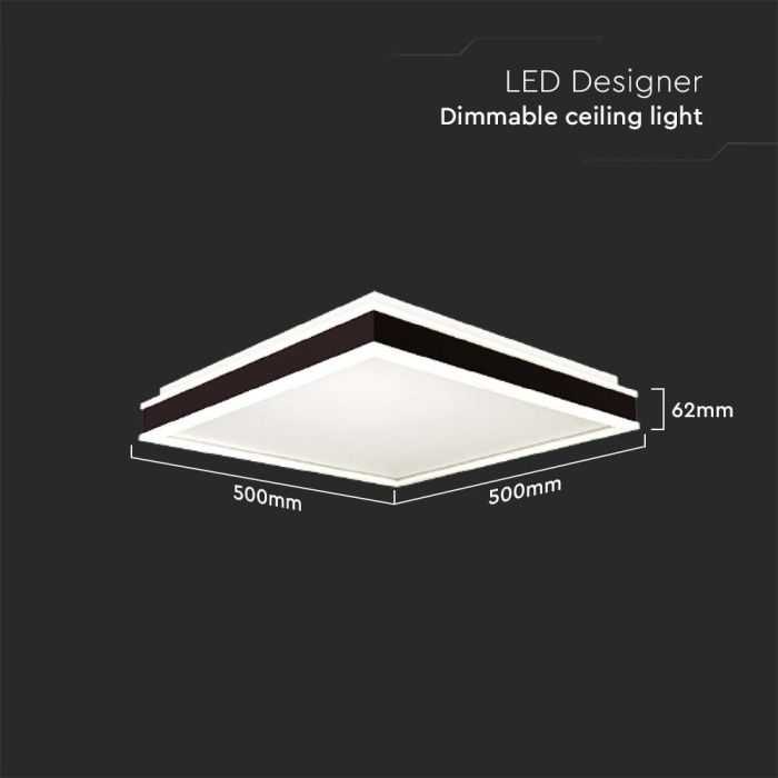 Lubinis šviestuvas V-tac 48W LED paviršinis šviestuvas, juodas, 4000K, dimeriuojamas
