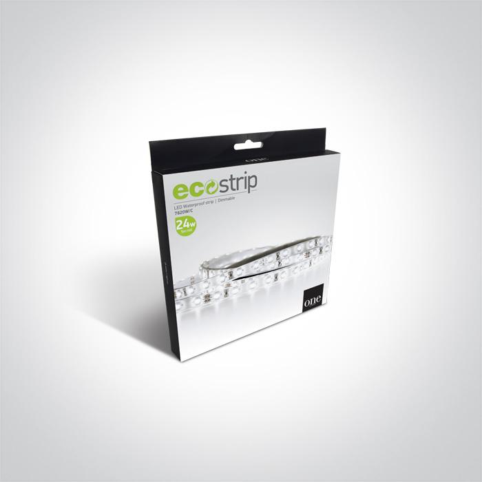 4,8W/m lanksti LED juosta, 70LED/m, 3000K, IP68, karpoma kas 10cm, 5m ritė, 7820W/W