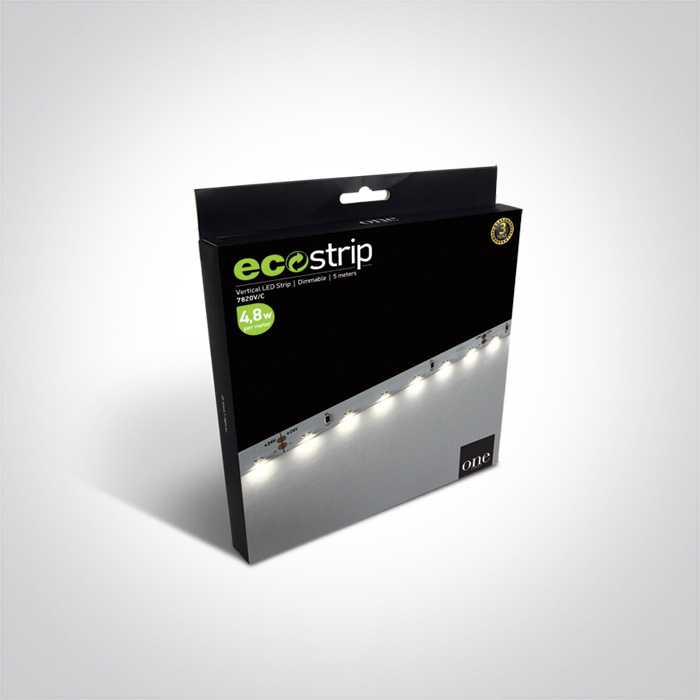 4,8W/m LED juosta, 4000K, 5m ritė, 7820V/C