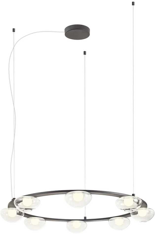 49,6W LED pakabinamas šviestuvas SINCLAIR, juodos sp./skaidrus, 3000K, dimeriuojamas, 01-3250