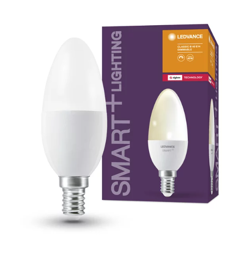 4,9W LED lemputė SMART+, E14, balta, 2700K, dimeriuojama, ZigBee 3.0 tinklo protokolas