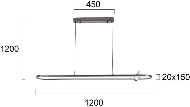 49W LED pakabinamas šviestuvas VALERIA, šlifuotos pilkos sp., 3000K, 4336800