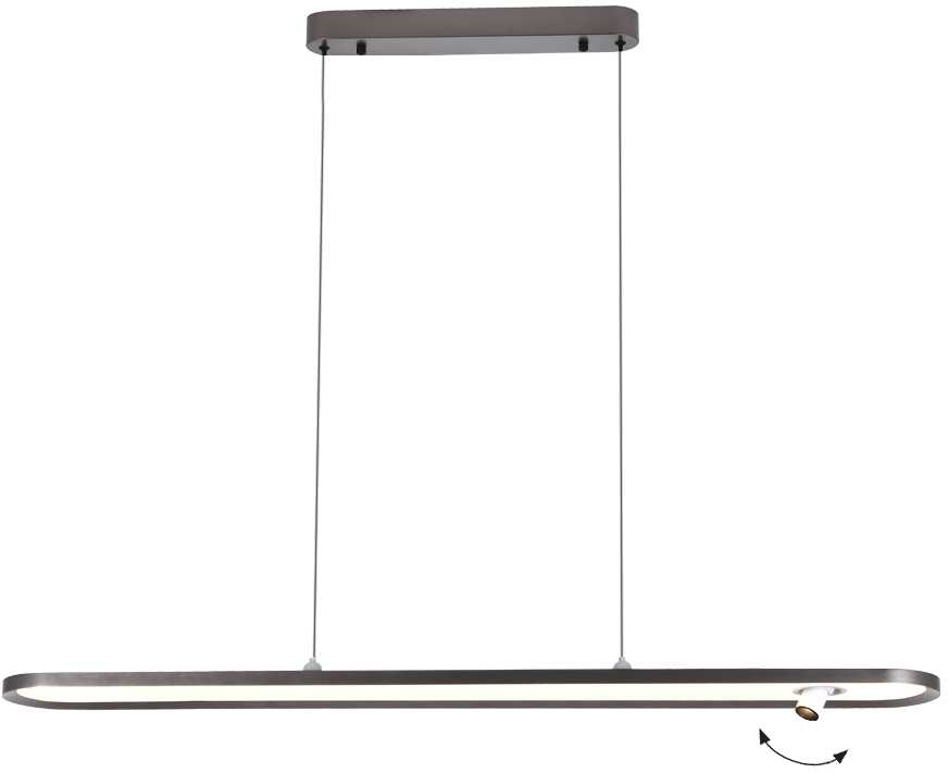 49W LED pakabinamas šviestuvas VALERIA, šlifuotos pilkos sp., 3000K, 4336800