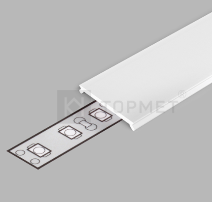 4m LED juostos profilio dangtelis C3 CLICK, baltas (opal)
