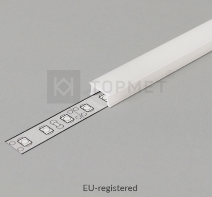 4m LED juostos profilio dangtelis C4, baltas (opal)