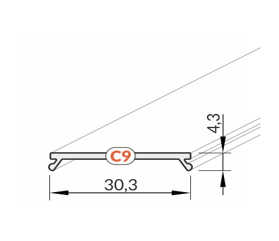 4m LED juostos profilio dangtelis C9 CLICK, juodas