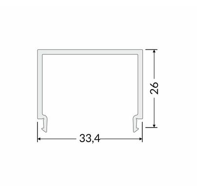 4m LED juostos profilio dangtelis E9 CLICK, baltas