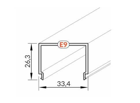 4m LED juostos profilio dangtelis E9 CLICK, baltas