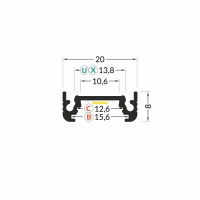 LED juostos profilis SURFACE10, baltas, 4m
