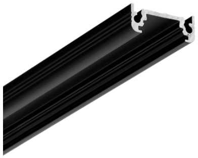 LED juostos profilis SURFACE10 BC/UX, juodai anoduotas, 4m